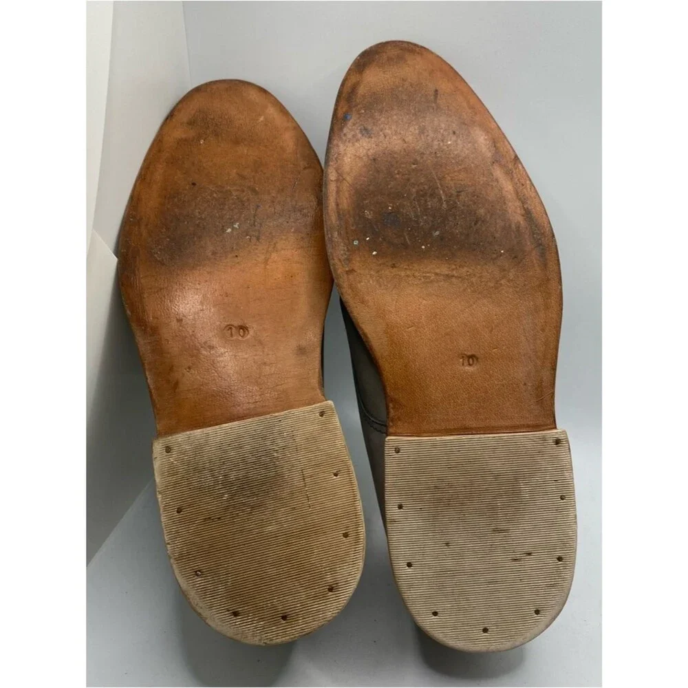 Oliver Clark Italian Leather Oxford Shoes 10 Handmade Blue Gray Preppy Americana